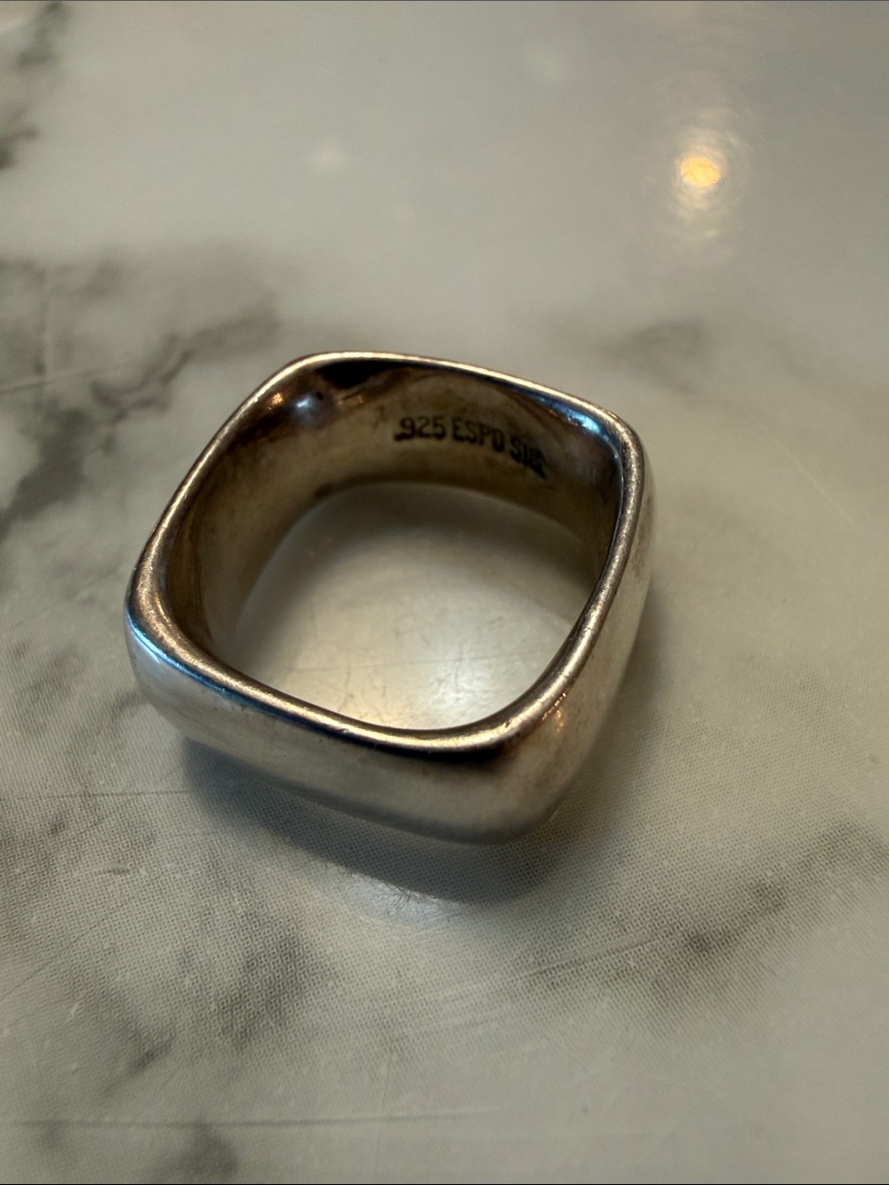 Espo Sterling silver square ring, size 7